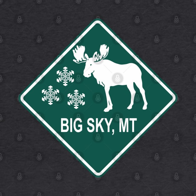 Winter Big Sky MT MUTCD W11-21 Moose Sign - Green by HipsterSketch